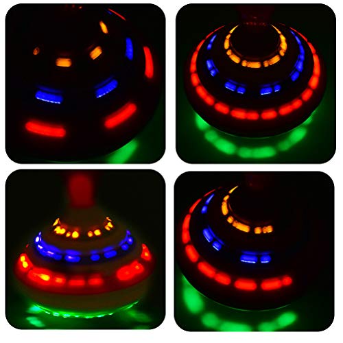 Asotagi Empuje hacia abajo Spinning Top Juguete con LED y música Peg-top Hand Spinning Gyro Juguete Regalo para niños