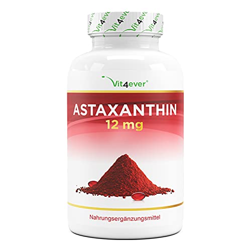 Astaxantina 12 mg Depot - 150 cápsulas de gelatina blanda (suministro para 10 meses) - De microalgas Haematococcus Pluvialis puras - Biodisponibilidad optimizada con vitamina E y aceite de oliva