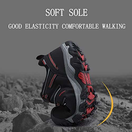 ASTERO Zapatillas Trekking Hombre Zapatos Senderismo Transpirable Bajos Botas de Montaña Antideslizantes AL Aire Libre Sneakers Apto Todas Estaciones Tamaño 41-46(Negro Puro, Numeric 44)