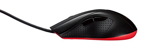 Asus Cerberus - Ratón gaming óptico con botón DPI de 4 niveles e indicador LED, color negro