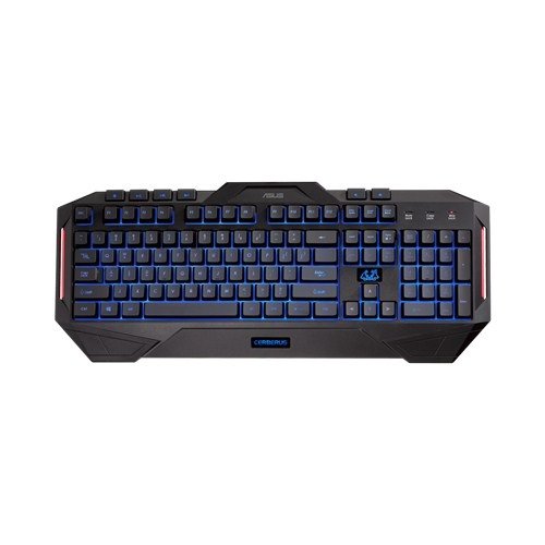 Asus Cerberus - Teclado gaming retroiluminado con diseño a prueba de salpicaduras, 12 teclas macro, pies completamente recubiertos de goma