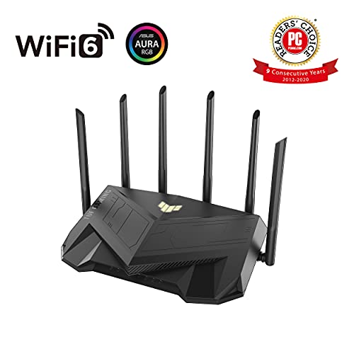 ASUS TUF Gaming AX5400 - Router Wi-Fi 6 para Gaming (Doble Banda con Puerto de Gaming, redireccionamiento de Puertos en 3 Pasos, AiMesh y AiProtection Pro) Negro