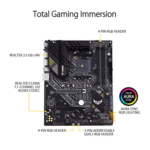 ASUS TUF Gaming B550-PLUS - Placa Base Gaming ATX AMD AM4 con VRM de 10 Fases, PCIe 4.0, Dual M.2, 2,5Gb LAN, HDMI/DP, USB 3.2 Gen 2 (A y C), Realtek S1200A, Negro