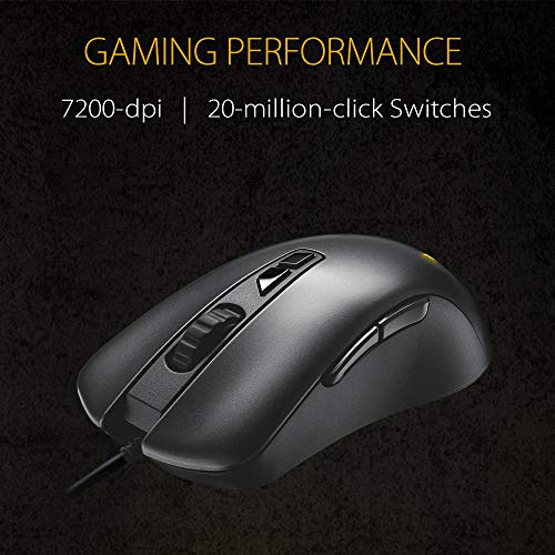 ASUS TUF Gaming M3 - Ratón Gaming ergonómico (Sensor de 7000 DPI, construcción Ligera, interruptores muy resistentes, Siete Botones programables y Aura Sync RGB) - Negro