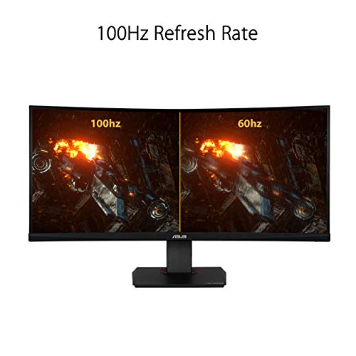 ASUS TUF VG35VQ - Monitor curvo Gaming de 35" WQHD (3440x1440, DP, HDMI, DVI-D, 1 ms, 100Hz, regulable en altura) color Negro