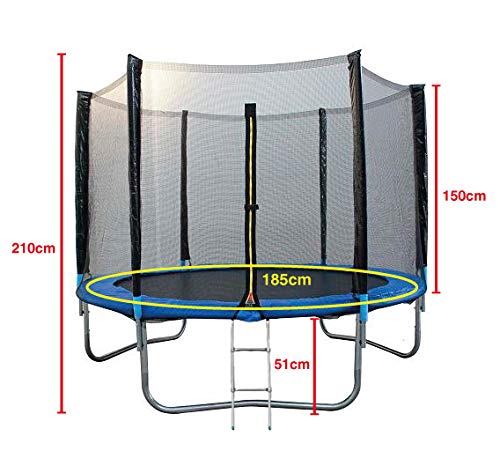 ATAA Cama elástica Infantil 185 - Azul Cama elástica para niños Muy Resistente y Segura. Apta para Exteriores y Jardines 1,85 Metros