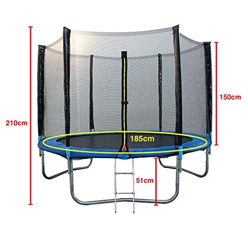 ATAA Cama elástica Infantil 185 - Azul Cama elástica para niños Muy Resistente y Segura. Apta para Exteriores y Jardines 1,85 Metros