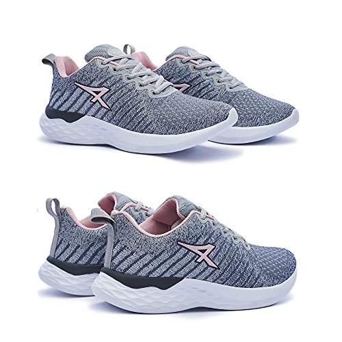 ATHIX Compaction Flexy - Zapatillas de Correr para Mujer, Gris (Gris/Rosa), 37 EU - Zapatillas cómodas y Transpirables