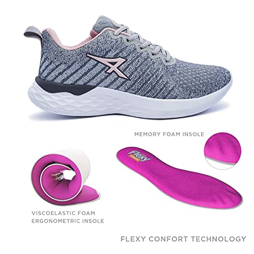 ATHIX Compaction Flexy - Zapatillas de Correr para Mujer, Gris (Gris/Rosa), 37 EU - Zapatillas cómodas y Transpirables