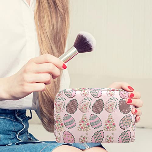 ATOMO Bolsa de cosméticos, bolsa de viaje de moda bolsa de aseo grande organizador para mujeres, chocolate huevos de Pascua patrón vector