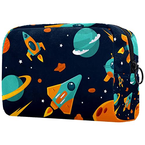 ATOMO Bolsa de cosméticos, bolsa de viaje de moda bolsa de tocador grande organizador para mujeres, nave estelar dibujos animados Vector gratis