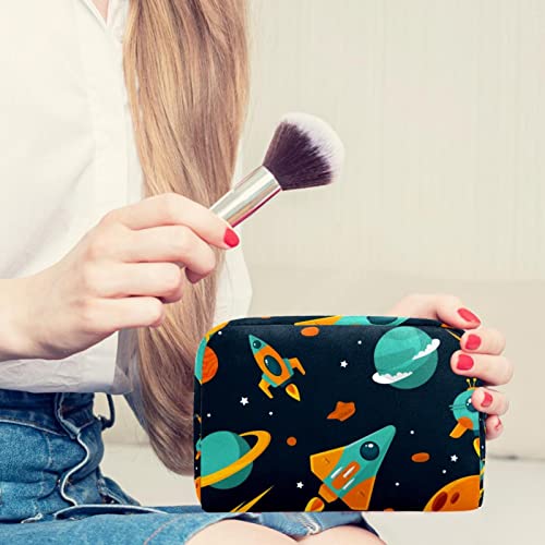 ATOMO Bolsa de cosméticos, bolsa de viaje de moda bolsa de tocador grande organizador para mujeres, nave estelar dibujos animados Vector gratis