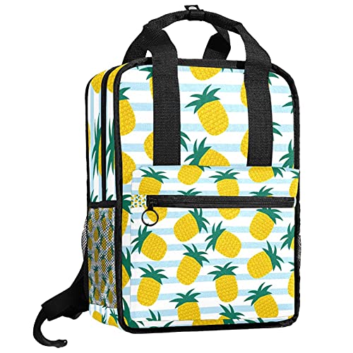 ATOMO Mochila escolar de viaje para mujeres y hombres estudiantes universitarios verano_piña vector_background