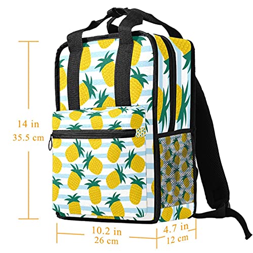 ATOMO Mochila escolar de viaje para mujeres y hombres estudiantes universitarios verano_piña vector_background