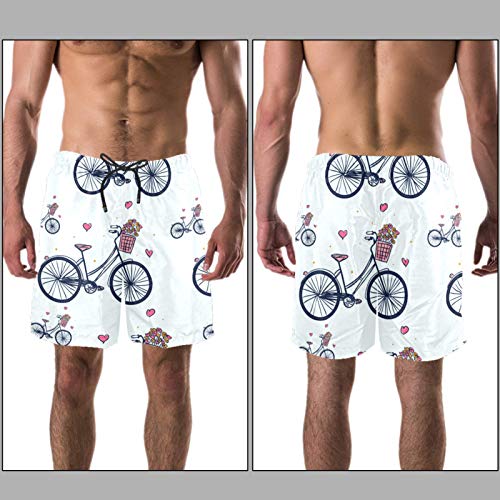 ATOMO Pantalones cortos de los hombres de natación troncos de bicicleta Vector patrón casual surf playa pantalones cortos de secado rápido