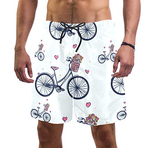 ATOMO Pantalones cortos de los hombres de natación troncos de bicicleta Vector patrón casual surf playa pantalones cortos de secado rápido