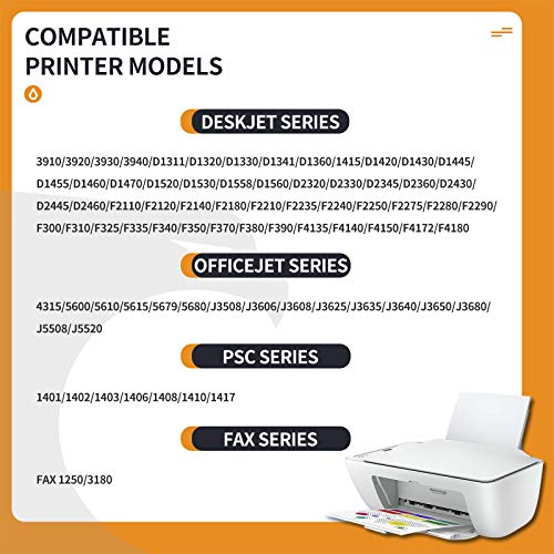 ATOPolyjet - Cartuchos de Tinta remanufacturados para HP 21, 22, XL, 21XL, 22XL HP Deskjet 3910 3920 3930 PSC 1401 1402 1403 1406 OfficeJet 4315 5600 5610 FAX 1250 318180 0 PSC 1 401 (Negro, Color)