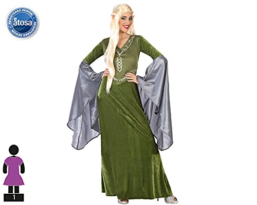 Atosa Disfraz Duende Mujer Adulto Elfo Verde XL