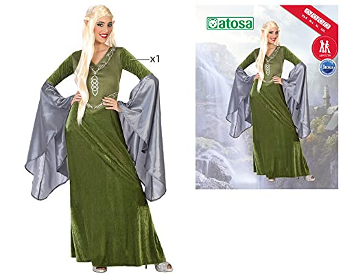 Atosa Disfraz Duende Mujer Adulto Elfo Verde XL