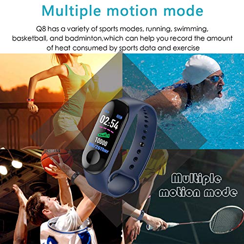 Aubess Pulsera Inteligente Fitness Tracker, M3, Pantalla táctil de Color, Impermeable, IP67, GPS, Monitor de sueño, frecuencia cardíaca, presión Arterial, para Mujeres y Hombres, 0.15, Color Negro