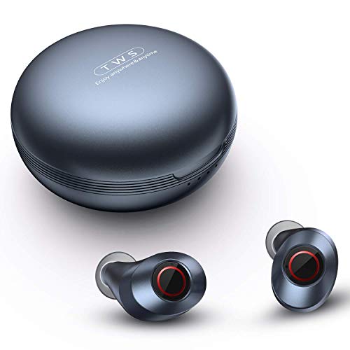Audífonos inalámbricos elegantes Bluetooth 5.0 auriculares, auriculares intraurales con micrófonos incorporados 6H tiempo de reproducción de graves profundos IPX6 impermeable para deportes