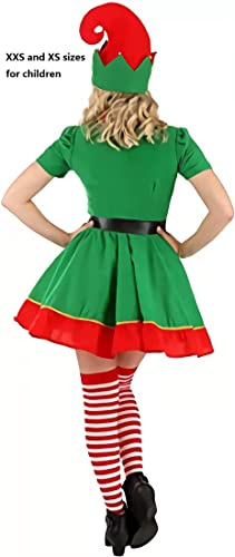 AudMsier Ropa Festiva De Elfo, Conjunto De Sombrero De Elfo, Camisa, Pantalones, Vestido, Carnaval De Navidad, Cosplay, Hombre, Mujer, Adulto (Mujer, XS)