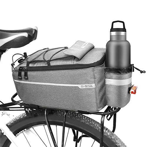 Augot Bolsa Trasera para Bicicleta, Bolsa de Maletero de Bicicleta 10L, Bolsa Asiento Trasero de Bicicleta para Portaequipajes, Portaequipajes Trasero Impermeable para Bicicleta Bolsas Aislantes,Gris