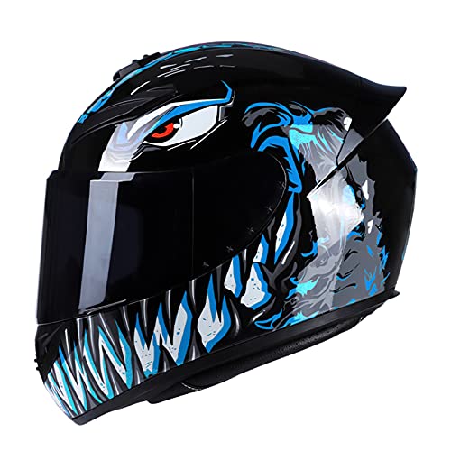 Aumotop Moto Integral Casco de Moto, Casco de Moto Rading Moda de Cara Completa, Ligero para Carreras de Motos