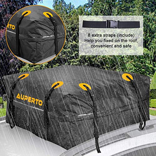 AUPERTO Vault Cargo Management - Cofre de techo para coche (425 L), color negro
