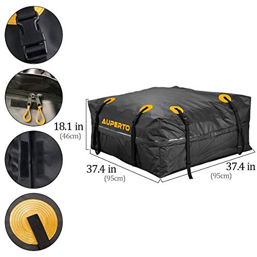 AUPERTO Vault Cargo Management - Cofre de techo para coche (425 L), color negro