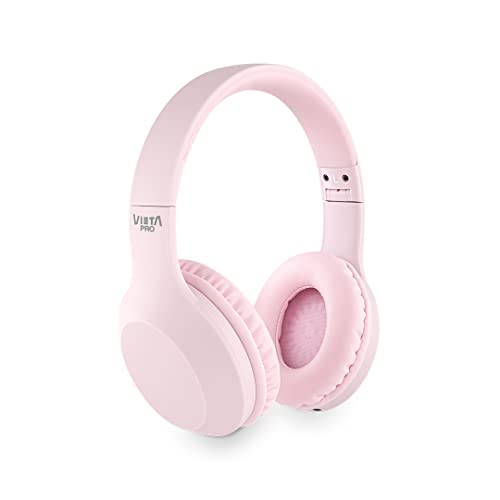 Auricular Diadema Way 2 de Vieta Pro, con Bluetooth 5.0, entrada Aux-in, micrófono incluido, Radio Fm, Micro SD y batería de hasta 40 horas. Color Rosa.