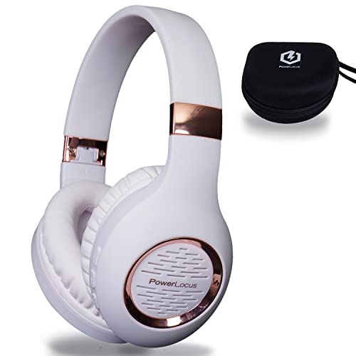 Auriculares Bluetooth Diadema, Auriculares Inalámbricos PowerLocus, Estéreo Hi-Fi con Graves Profundos, Cascos Bluetooth con Micrófono Incorporado, Cascos con Cable para Clases Online, Móvil, Tablet