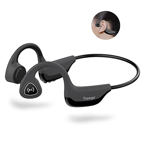 Auriculares De Conducción ósea, Bluetooth 5.0 Conducción ósea Inalámbrica para Correr, Andar En Bicicleta-Gris