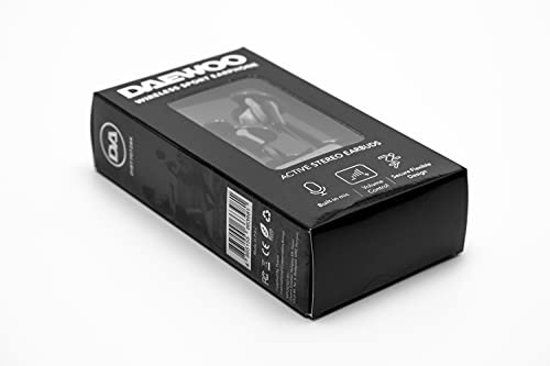Auriculares deportivos inalámbricos Daewoo DIBT7072, Bluetooth 5.0, batería recargable de iones de litio, manos libres, 20 Hz-20 kHz (negro)