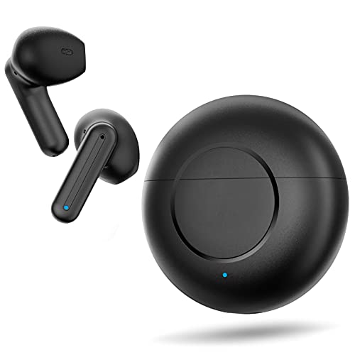 Auriculares inalámbricos 5.1, Mini Auriculares Bluetooth 24 Horas Control In-Ear Auriculares Deportivos Sonido Estéreo Reproducción Táctil IPX7 Impermeables Wirless Earbuds con USB-C Caja de Carga