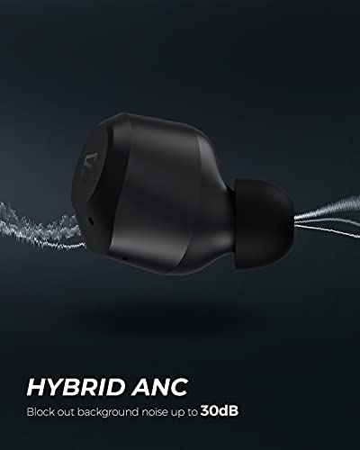 Auriculares Inalámbricos SoundPEATS T2 Híbridos con Cancelación Activa de Ruido, Auriculares ANC con Modo de Transparencia, Auriculares Internos Bluetooth 5.1, 30 Horas de Reproducción, Sonido Estéreo