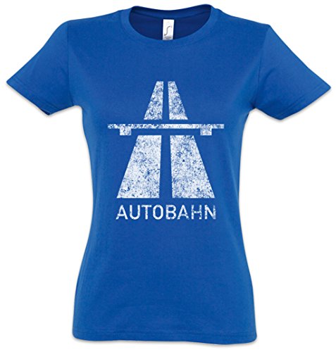 AUTOBAHN MUJER GIRLIE Women T-SHIRT – carretera Electro Pop Kraftwerk Synthie 80s Wave Elektro Techno Acid House Indie Sign Schild Road Highway A German Deutschland Brücke Tamaños S – 3XL