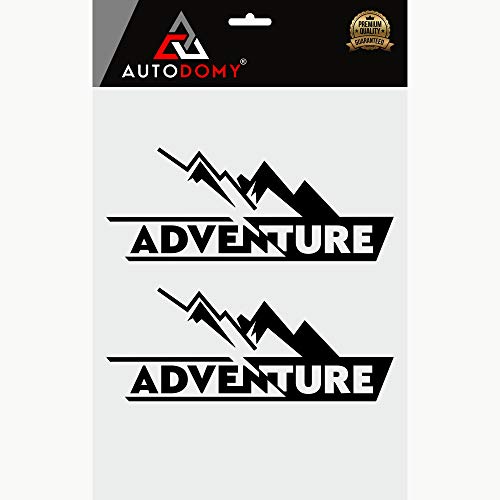 Autodomy Pegatinas Adventure 4x4 Off Road Todoterreno Sport Maletas Moto Cofre Trail Pack 2 Unidades para Coche o Moto (Negro)