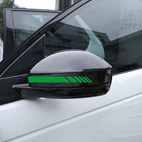 Autodomy Pegatinas Espejo Retrovisor Coche con Diseño de Franjas Rayas Pack de 6 Unidades con Diferentes anchuras para Coche (Verde)