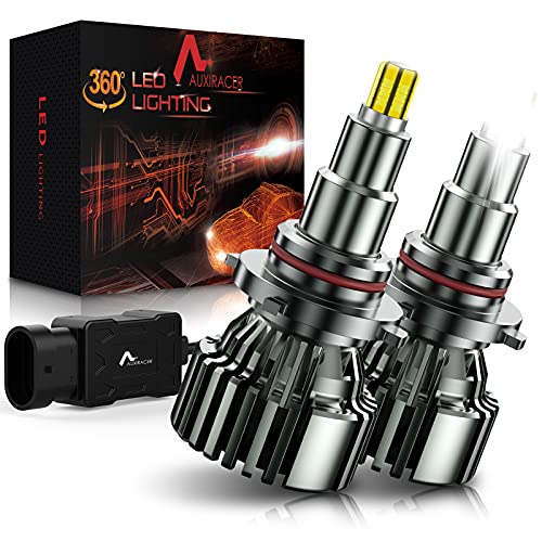 AUXIRACER Bombillas LED HB3 9005 para Coche, 360 °CSP 60W 6000K 16000LM IP65 - Kit de Lámpara de Repuesto para Lámparas Halógenas y Luces de Xenón, 2 bombillas