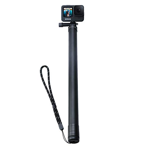 AuyKoo 3M/118" Super Largo Carbon Fiber Palo Selfie Monopie para GoPro Hero 10 9 8 7 6 5 4 Black,SJCAM,Sony,Insta360,DJI OSMO,Xiaomi Yi,AKASO,SARGO, Mano Extensible Handheld Selfie Stick Pole Sesión