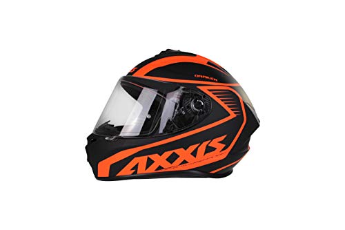 AXXIS Casco Moto Integral FF112 DRAKEN Mets D4 Negro/Naranja Fluor Mate Talla L (59-60 CMS) Homologado