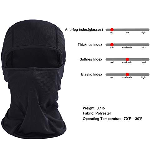 AYPOW Balaclava mascarilla Facial, Suave, Multiusos, a Prueba de Viento, Motocicleta, Ciclismo, Capucha táctica, máscara elástica de esquí, pasamontañas, Sombrero, Forro para el Casco