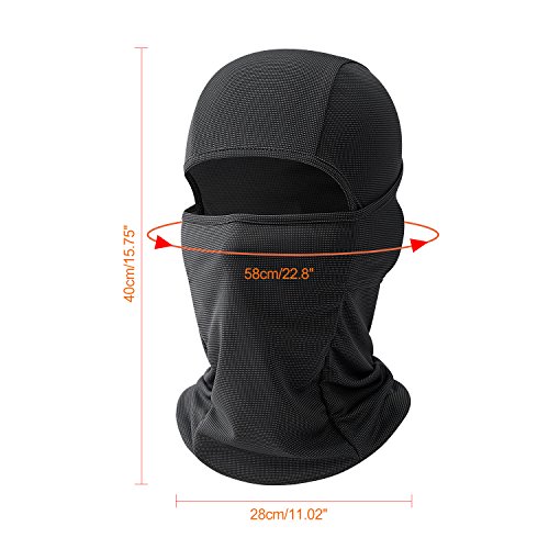 AYPOW Balaclava mascarilla Facial, Suave, Transpirable, Multiusos, a Prueba de Viento, Motocicleta, Ciclismo, pasamontañas, Cuello, Calentador, máscara de esquí, pasamontañas,tamaño