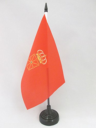 AZ FLAG Bandera de Mesa de la Comunidad Foral DE NAVARRA 21x14cm - BANDERINA de DESPACHO NAVARRA 14 x 21 cm