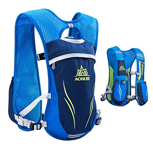 Azarxis - Mochila de Hidratación 5.5L Trail Running Ligera Chaleco Ciclismo con Bidon de Agua para Senderismo Escalada Corriente (Azul - Sólo un Chaleco)