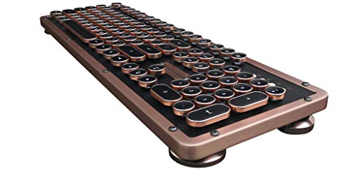 Azio Retro Classic Artisan Teclado Bluetooth Mecánico, Apariencia Vintage, Diseño Español