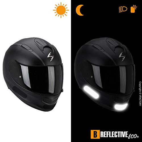 B REFLECTIVE Éco Standard™, (Paquete de 2) Kit de 4 Pegatinas Retro Reflectantes, Seguridad y Alta Visibilidad, 8,5 x 2,3 cm, Negro