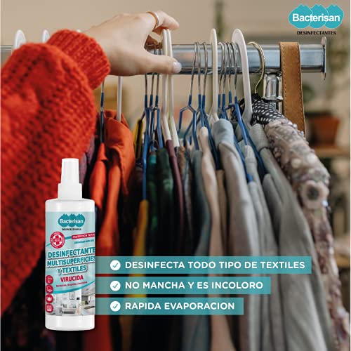 BACTERISAN Desinfectante De Textiles Y Tejidos Ml |formato Spray Rápida Evaporación | Desinfecta Al Instante Cualquier Prensa O Textil | Con Alcohol 75% Ml, 500 ml