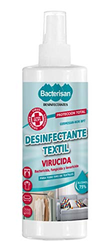 BACTERISAN Desinfectante De Textiles Y Tejidos Ml |formato Spray Rápida Evaporación | Desinfecta Al Instante Cualquier Prensa O Textil | Con Alcohol 75% Ml, 500 ml